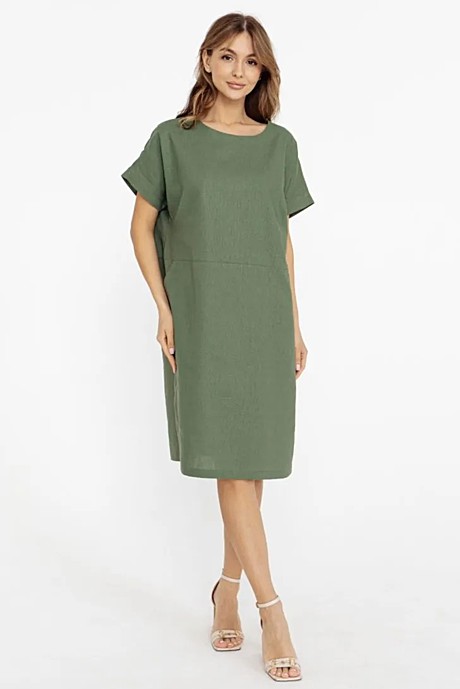 Платье женское ALMANDO MELADO Лен 70157 темно-зеленое