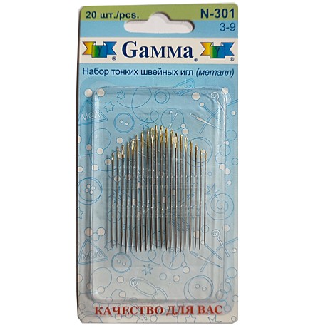 Иглы для шитья GAMMA N-301 №3-9 20 шт