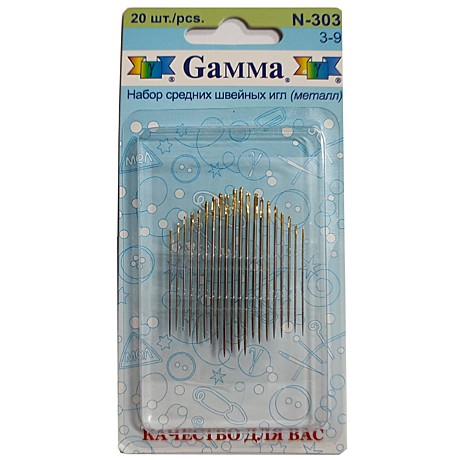 Иглы для шитья GAMMA N-303 №3-9 20 шт