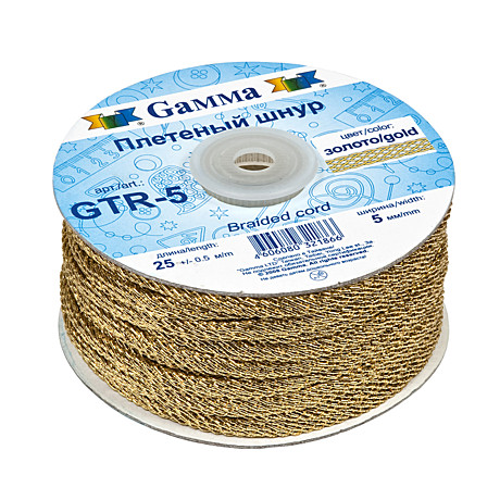 Шнур плетеный GAMMA GTR-5 5 мм золотистый
