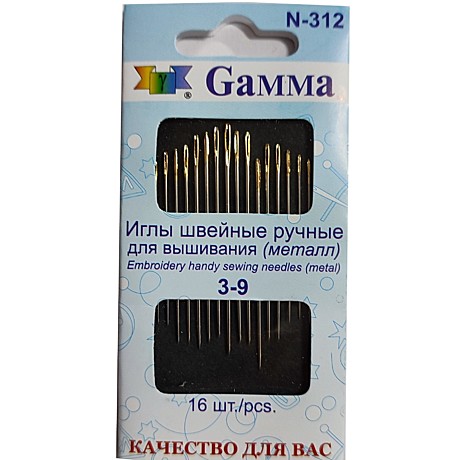 Иглы для вышивания GAMMA N-312 №3-9 16 шт